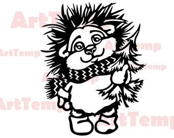 Christmas Hedgehog SVG: Laser Cut Ornament, CNC Papercut Template (Digital Download)