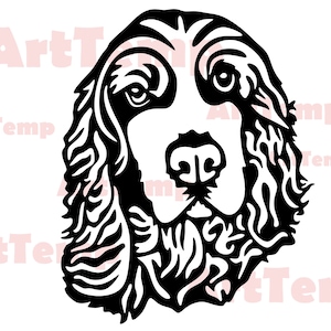 Cocker spaniel SVG, Hond dxf gesneden bestand, huisdier voor cricut, dxf voor laser cnc, sjabloon, hond clipart, Silhouetten dxf, vector hond, hond png.