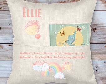 Bunny Ballerina Reading Pillow Personalized Gifts Gift for Reader Bedtime Story Pillow Storybook Pillow