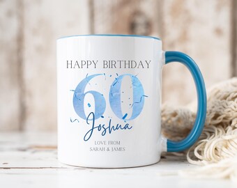 60th Birthday mug, 60th birthday gift for him, Gift for 60th birthday boy, Personalised mug, Age gift, Gift for Son, For Friend, Cup
