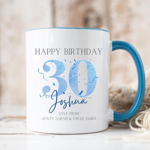 30th Birthday mug, 30th birthday gift for him, Gift for 30th birthday boy, Personalised mug, Age gift, Gift for Son, For Friend, Cup