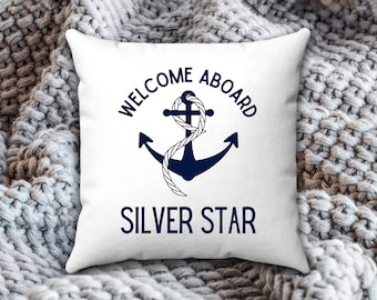 Personalised Nautical Boat Cushion, Boat Owner Birthday Gift