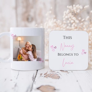 Personalised Nanny mug, Photo mug, Gift for Grandma, Birthday gift from Grandchildren, Mothers Day Gift, Nanny coffee cup, Grandkids bild 2