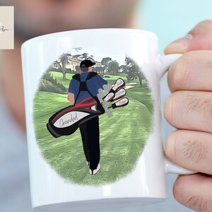 Personalised mug for golfer, gift for a golfer, Father’s Day gift for dad, birthday gift for grandad, gift from grandchildren, gift lover