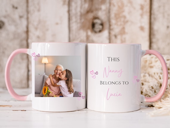 Personalised Nanny mug, Photo mug, Gift for Grandma, Birthday gift from Grandchildren, Mothers Day Gift, Nanny coffee cup, Grandkids