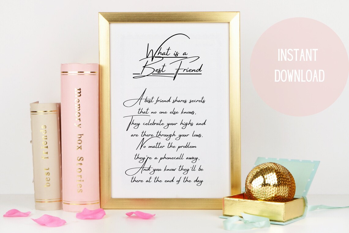 Print About Friendship Instant Download Best Friend Poem - Etsy