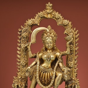Estátua de Kali Maa em latão, Deusa Kali Idol, Parvati, Kalika, estátua de Kali shiva, Mahakali, Shiva-Shakti, divindades hindus