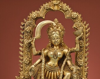希少、アンティーク調、ヒンドゥー教、インド女神像、キャンバス板張り、フック付き 7.5インチ カーリー像: ヒンドゥー教の女神カリカ、インド芸術 - Etsy 日本
