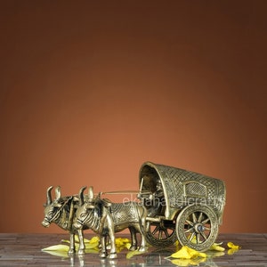 Brass Vintage Bullock Cart Showpiece, Home Decor Items, Decorative Items, Indian Home Decor, Vintage Decor