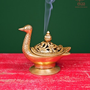 Brass Incense holder Incense Burner, Brass  Dhoop Box,  Lamp, Brass puja Dhoopdani, Engraved Burner, Prayer Lamp, Home Fragrance