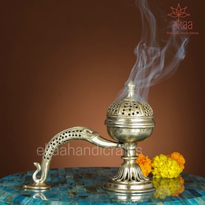 Brass Incense holder, Frankincense burner ,Brass Dhoop Box, Diya, Lamp Brass Dhoopdani Engraved Burner, Prayer Lamp Souvenirs Gifts