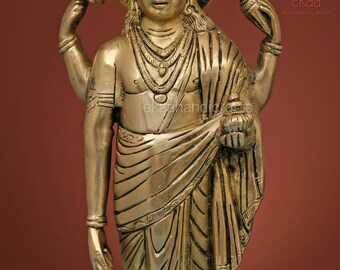ダンワントリ卿真鍮像、32 CM アーユルヴェーダのダンワンタリ神