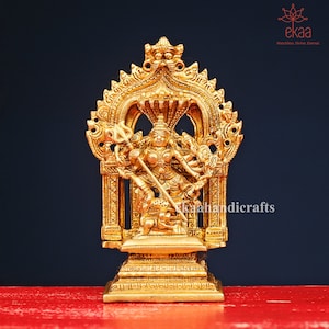 Brass Durga Mahisasur Mardini Idol, 12.5 CM Durga Statue Figurine, Kali, Laxmi Deity Sculpture Adi Shakti statue, Brass Durga Maa Statue