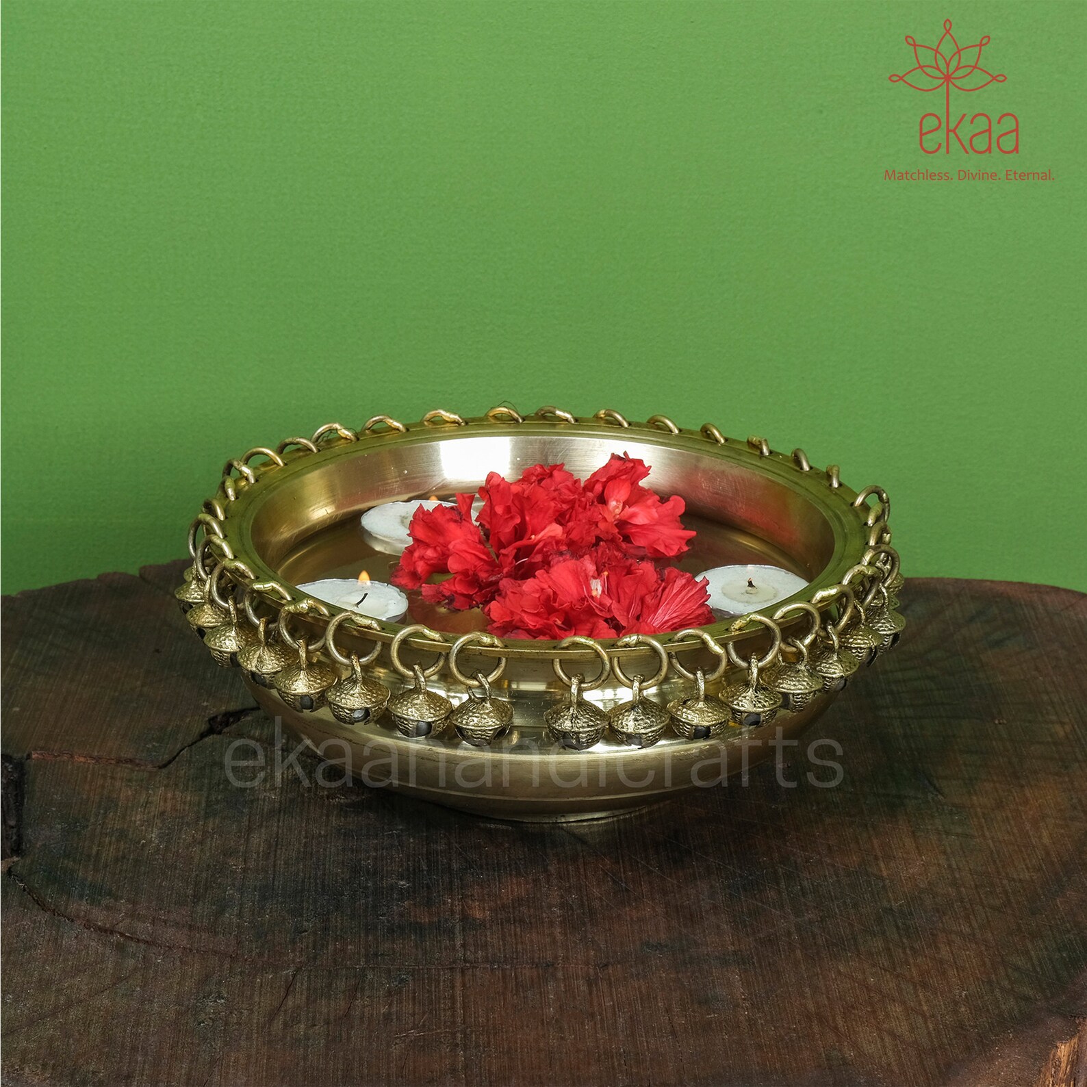 Brass Urli Traditional Bowl with Bells Centre Table Decor Etsy