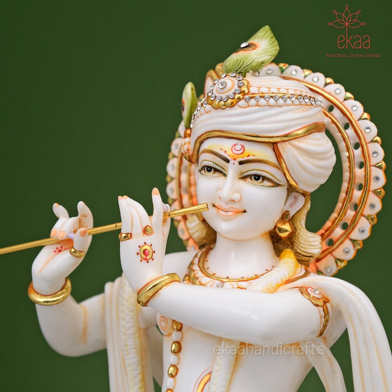 Krishna Statue in Cultured Marble 60CM Big Large Size Krishna Etsy