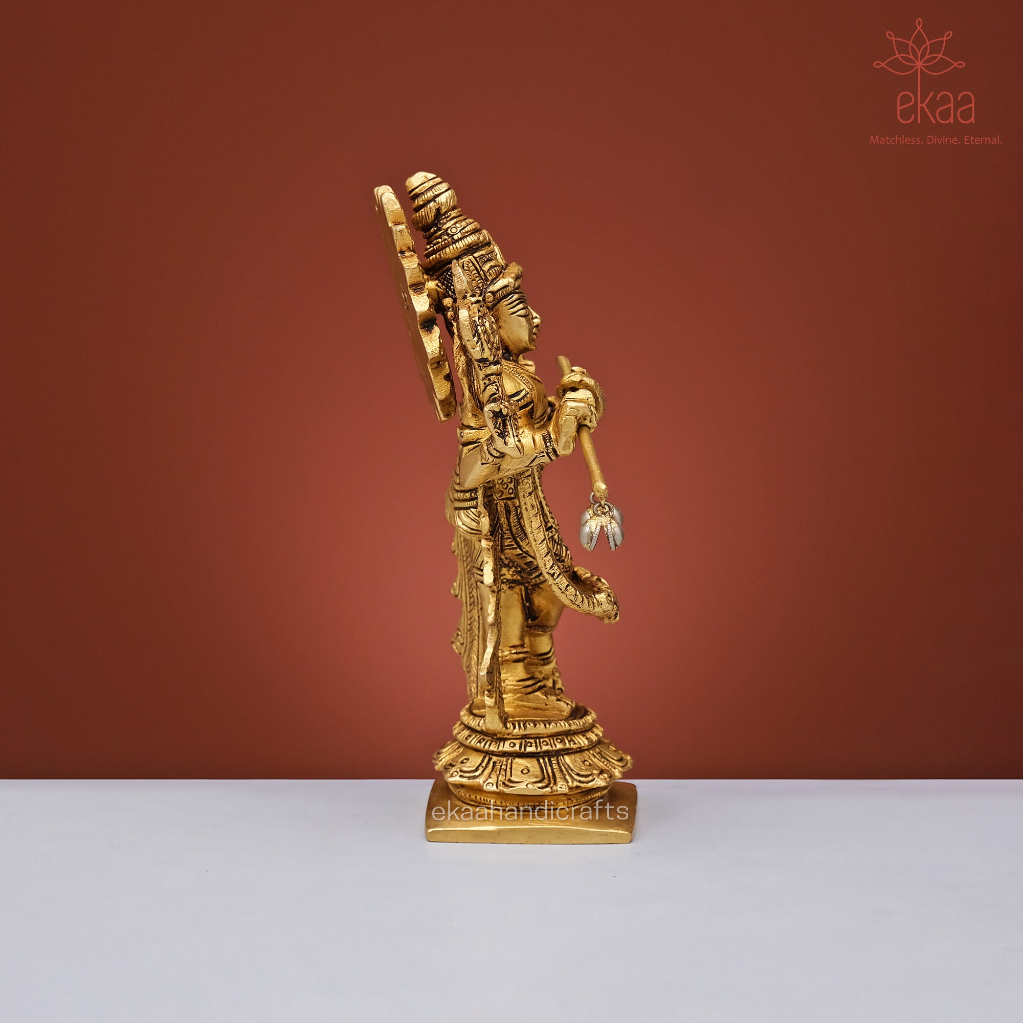 Krishna Statue in Brass 4 Hand Krishna Idol Krishn Bhagwan Etsy