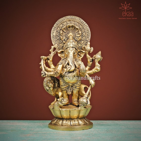 インド製 ガネーシャ 立像 置物 真鍮 民族 文化 ヒンドゥー教 仏教美術