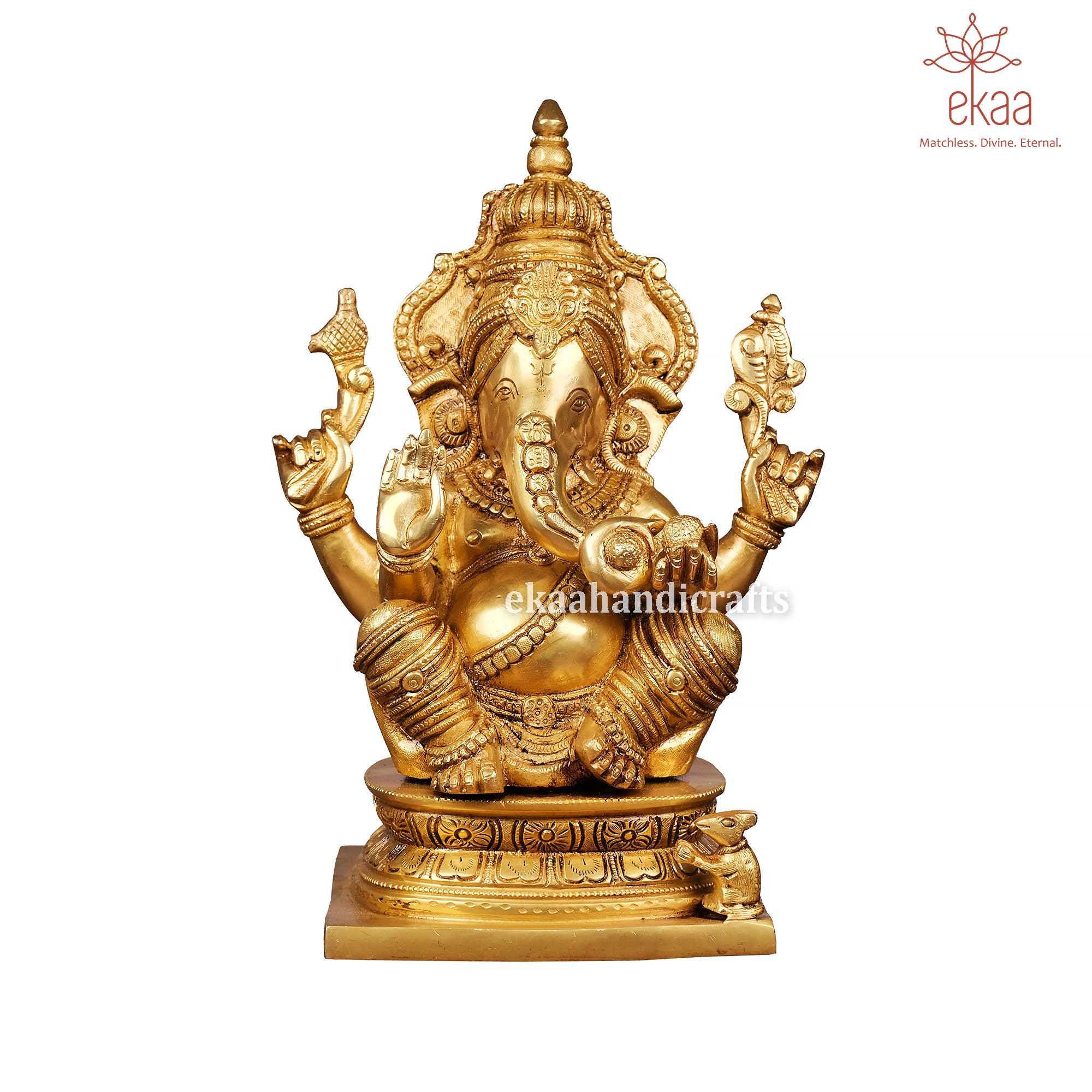 Brass Ganesh Statue 30CM Brass Ganesh Sculpture for Temple Etsy
