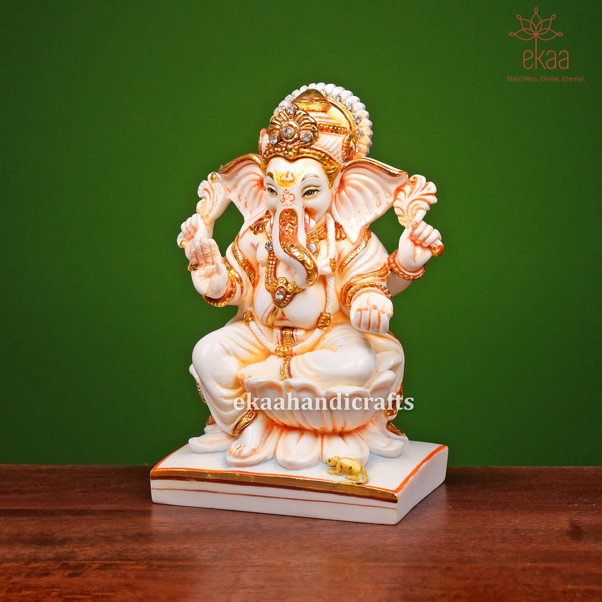 Lord Ganesha Statue for Temple 18CM Hand Painted Cultured Etsy