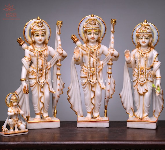 Ramdarbar Idols in Marble Lord Rama Lord Hanuman Lord - Etsy Australia