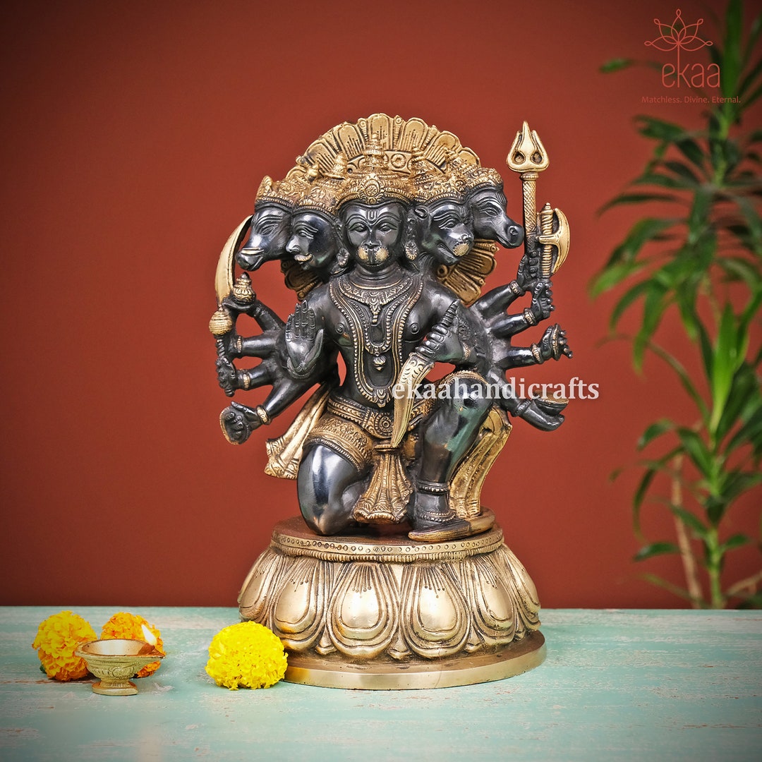 福袋安いいね半額ストア Panchmukhi Brass Hanuman Bajarangbali Home, for Statue 仏像