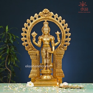 Lord Vishnu Narayan Idol, 22In Big Large Size Standing Vishnu Statue, Narayana Figurine, Vishnu Sculpture for Home Temple, Garden Decor