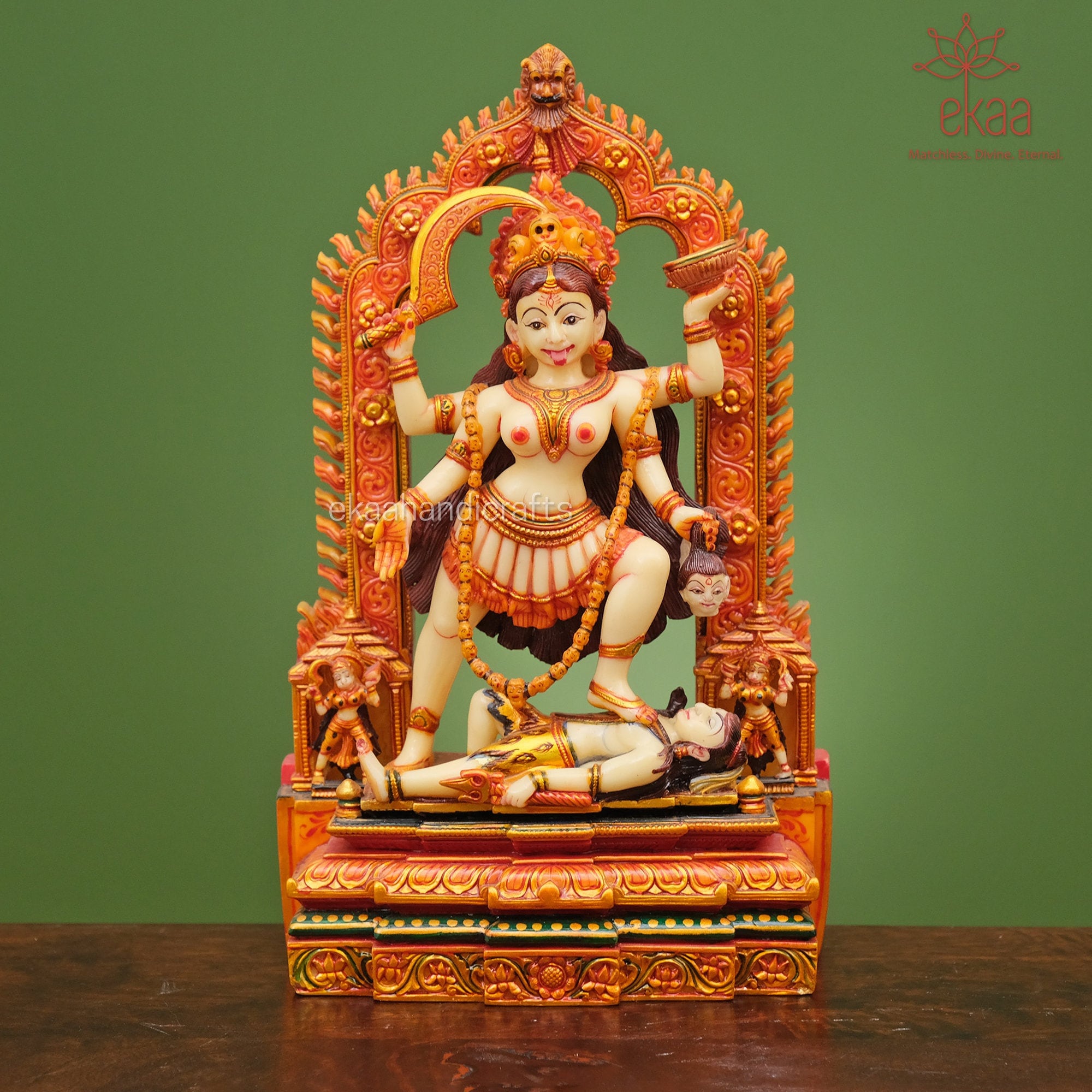 Kali Statue with Antique Finish in Marble Dust Goddess Kali Etsy