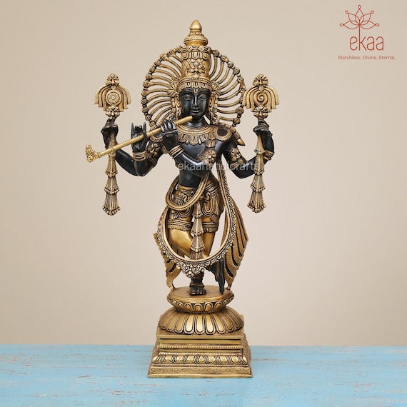 Krishna Statue in Brass 61CM Big Large Size Krishna Brass Etsy
