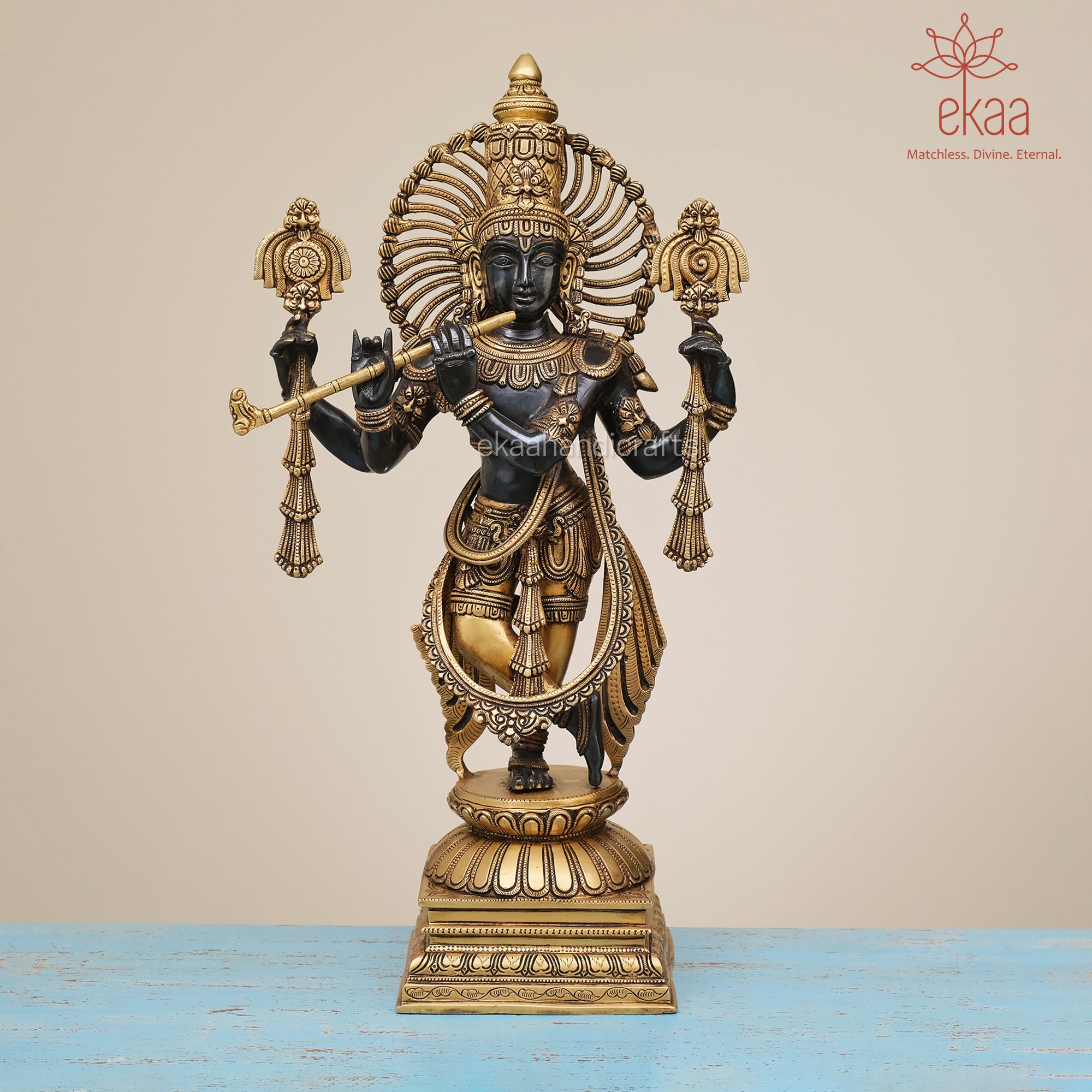 Krishna Statue in Brass 61CM Big Large Size Krishna Brass Etsy