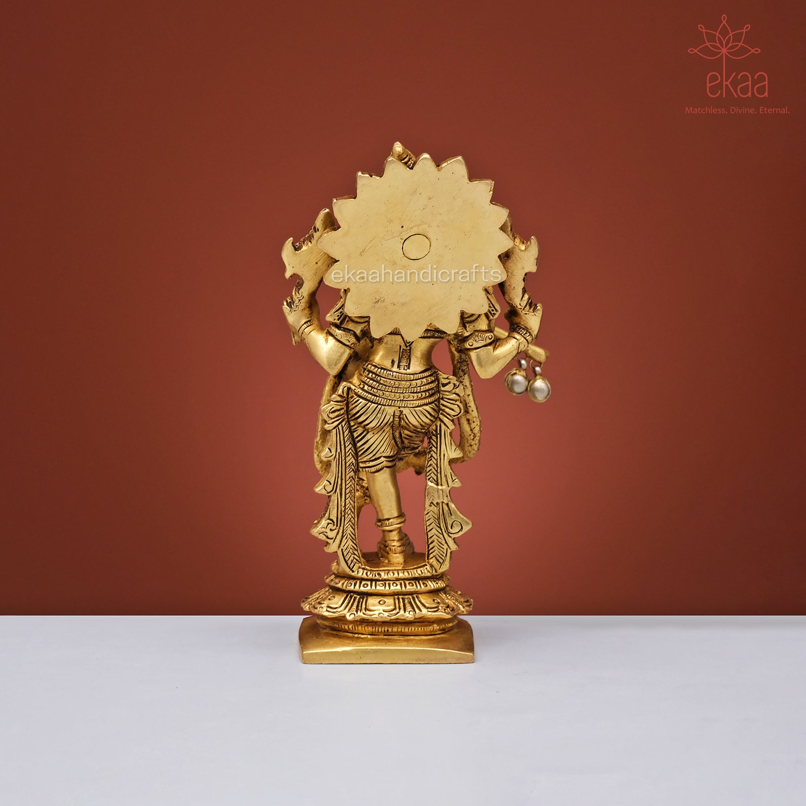 Krishna Statue in Brass 4 Hand Krishna Idol Krishn Bhagwan Etsy