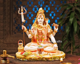 Lord Shiva Statue: Culture Marble Hindu God Idol (9.5 Inch)