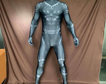 Black Panther Costume Bodysuit T'Challa Captain America Cosplay for Adult