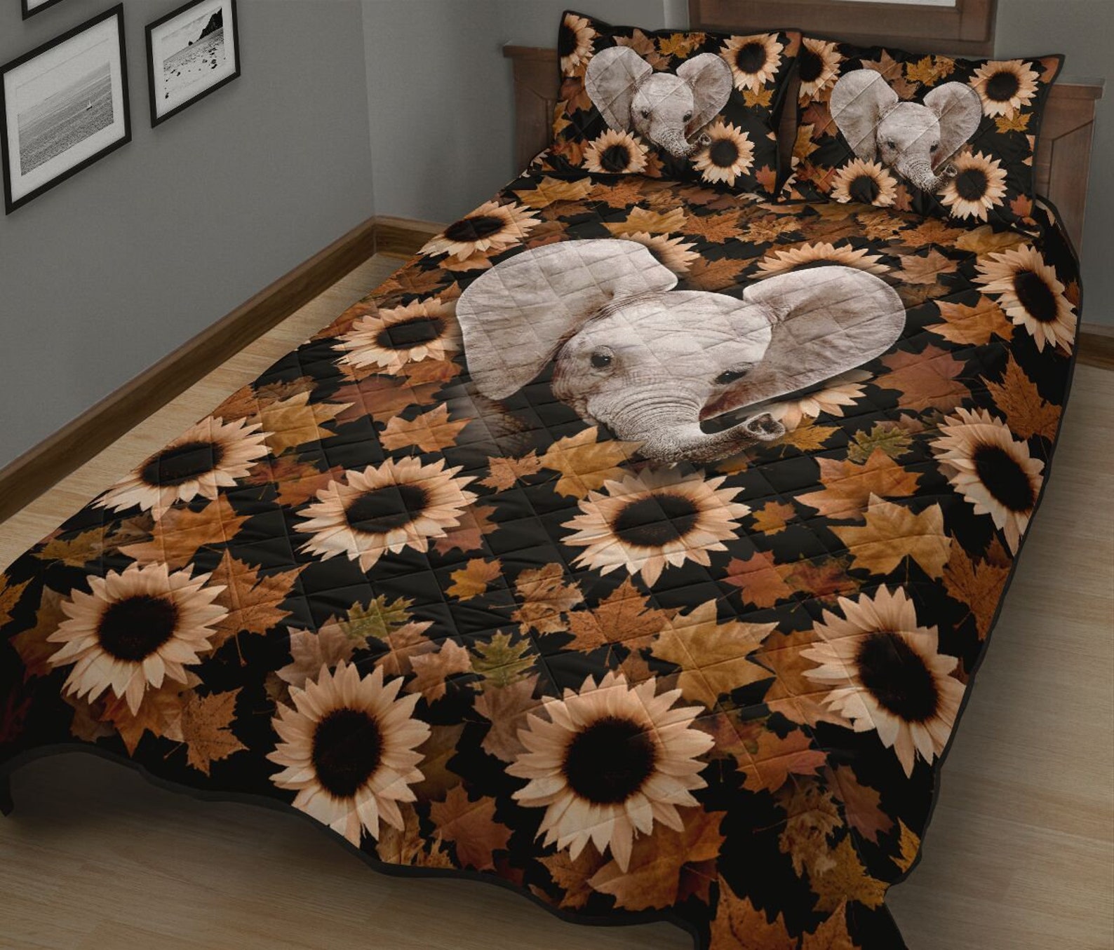 Elephant Sunflower Bed Set Gift for Elephant Lovers Hippie Etsy