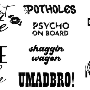 Personalised Vinyl Car Decals | Custom Text Stickers | Single Colour Transfers | Car Window, Glasses, Frames | Funny Sayings | Waterproof