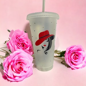 Reusable cup | Cold Cup | Travel Iced Coffee Mug | Tumbler with Straw Lid 24oz or 709ml|MADE TO ORDER