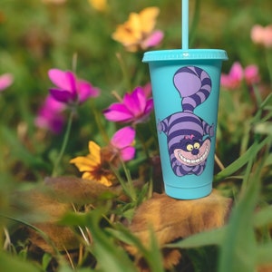 Cartoon  inspired Cold  Cup | Sparkly lid | Travel Iced Coffee Mug | Tumbler with Straw Lid 24Oz or 709ml