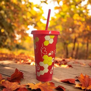 Reusable cold  cup | various colours | Travel Iced Coffee Mug | Tumbler with Straw Lid | cold cup | 24oz or 709ml| MADE TO ORDER