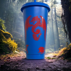 Reusable Cold Cup | Travel Iced Coffee Mug | Tumbler with Straw Lid 24Oz or 709ml | MADE TO ORDER