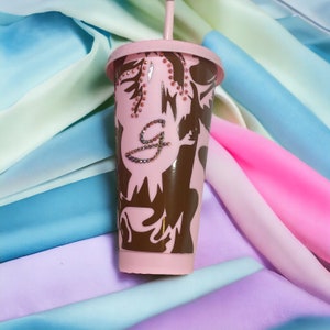 Personalised cow cup | Cold  Cup | Travel Iced Coffee Mug | Tumbler with Straw Lid 24oz or 709ml | MADE TO ORDER