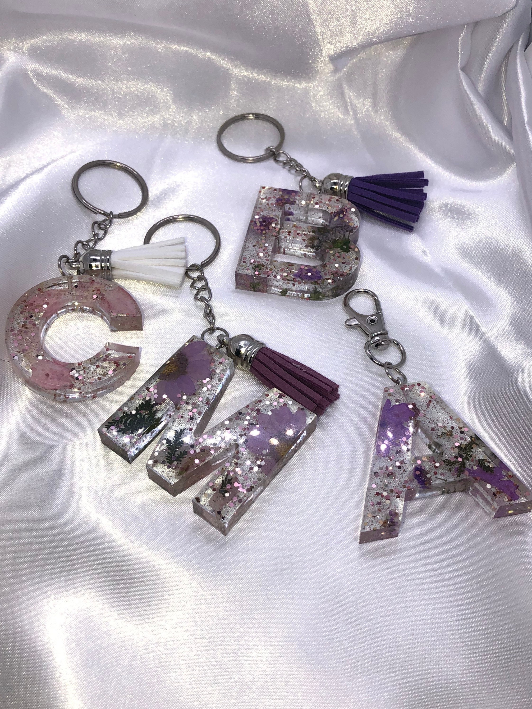 Letter keychain Alphabet keychain Tassel keychains Etsy