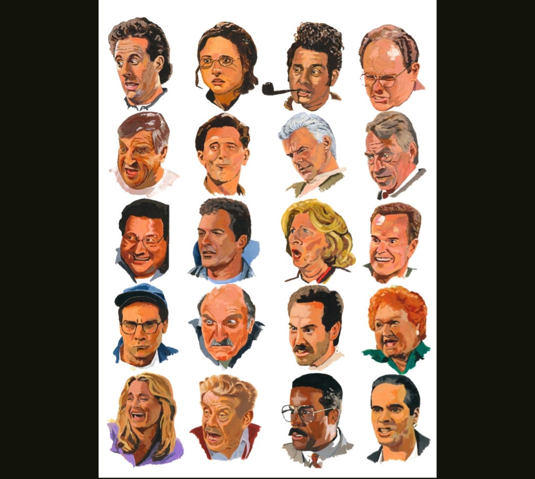 Seinfeld Characters Art Print Etsy