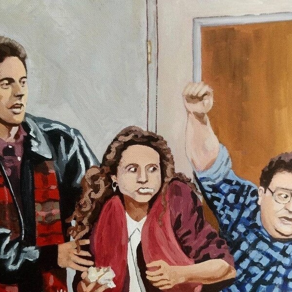 Seinfeld original painting - Drake's Coffee Cake Fight