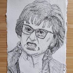 Oryginalny rysunek tuszem - Pohamuj entuzjazm - Irma Kostroski