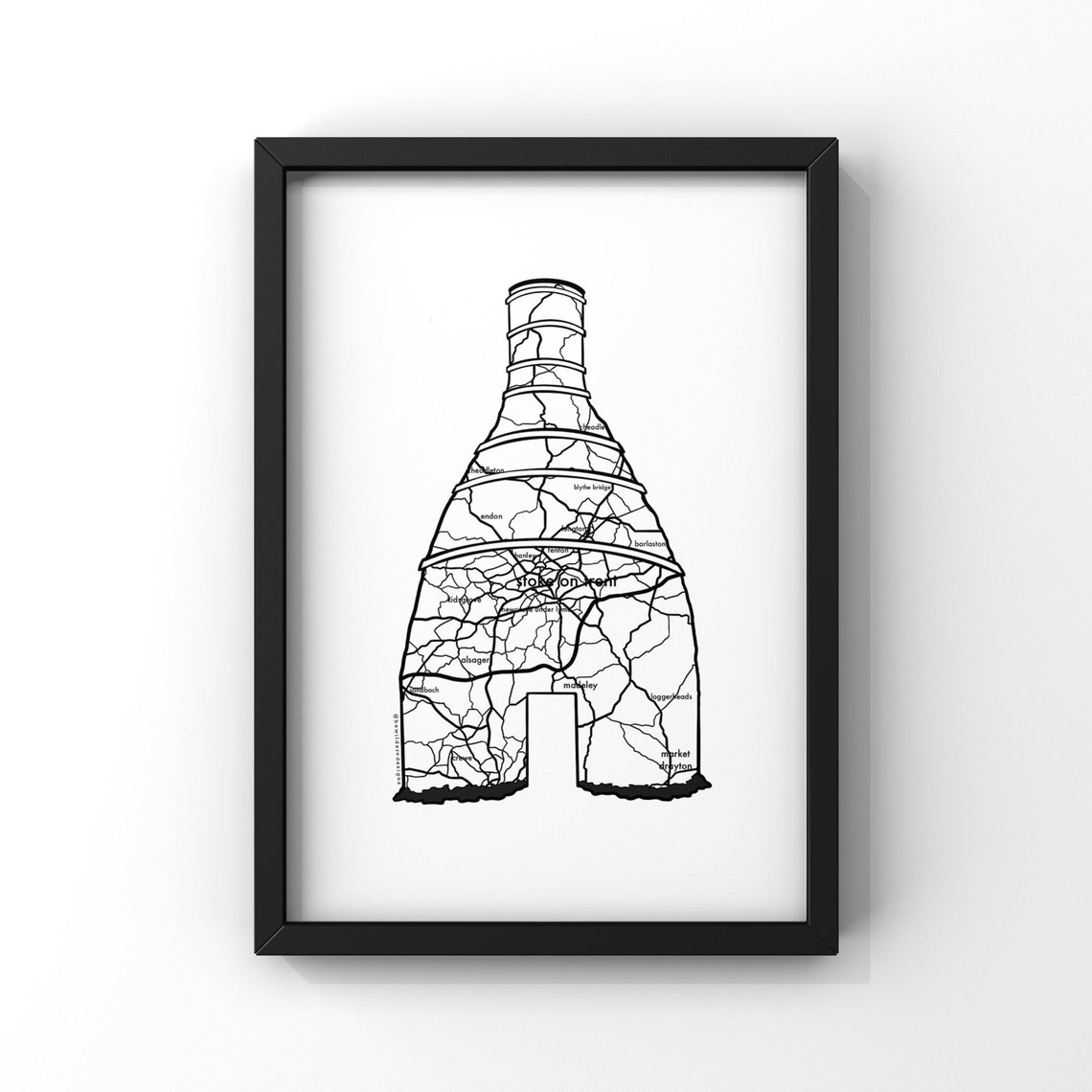 Bottle Kiln Print Bottle Kiln Illustration Stoke on Trent Etsy