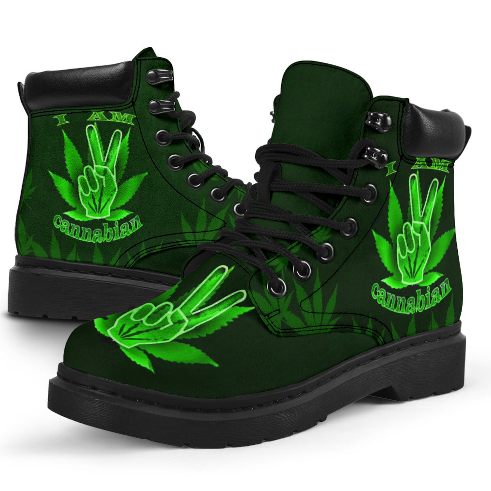 Weed Cannabis All Season Boots Weed Shoes Cannabis Shoes Etsy