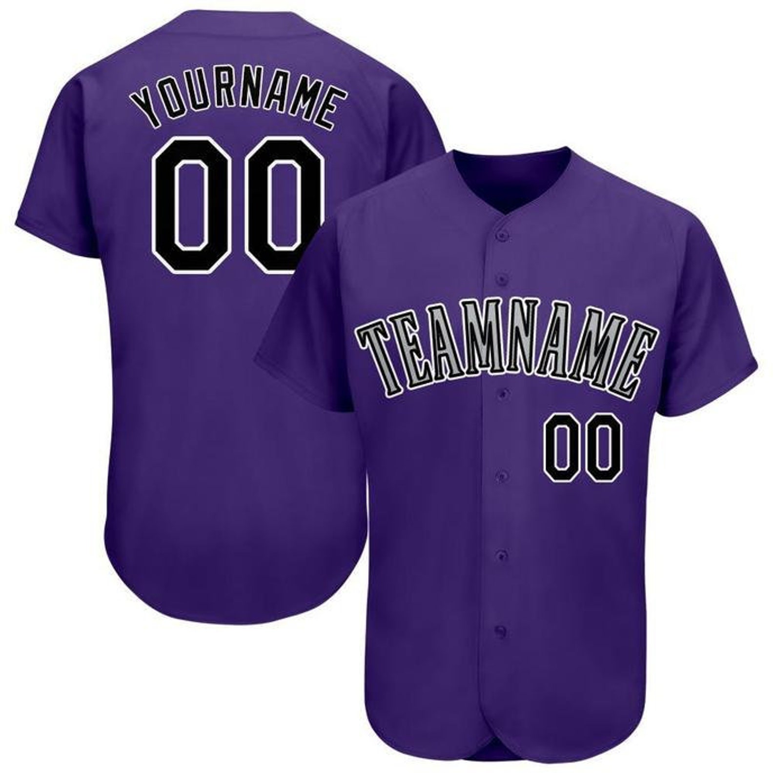 Customized Purple Black-White Unisex Baseball Jersey Raglan | Etsy