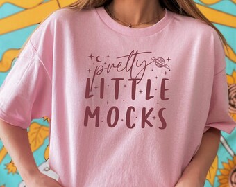 G 5000 Heavy Cotton Mockup | Light Pink T Shirt Mock up | Spiritual Mystical Aesthetic | Colourful Dreamy | Pretty Little Mocks