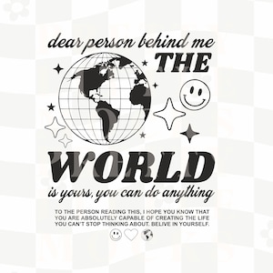 The World is Yours Black and White Handwritten Lettering Stock Vector -  Illustration of card, graphic: 96396931