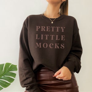 G 18000 Mockup | Dark Chocolate Sweatshirt Mock Up | Simple Clean | Model Wearing | Minimal Natural | Heavy Blend | Pretty Little Mocks