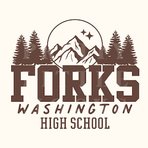 Forks High School, Trendy PNG And SVG Design Digital Download, Twilight Inspired, Christmas Fall Vibes Cute Aesthetic, Retro Vintage Style